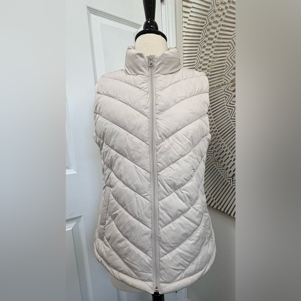 Cream Quilted Puffer Vest